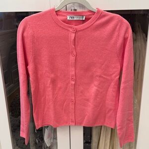 Zara Vibrant Pink Knit Cardigan